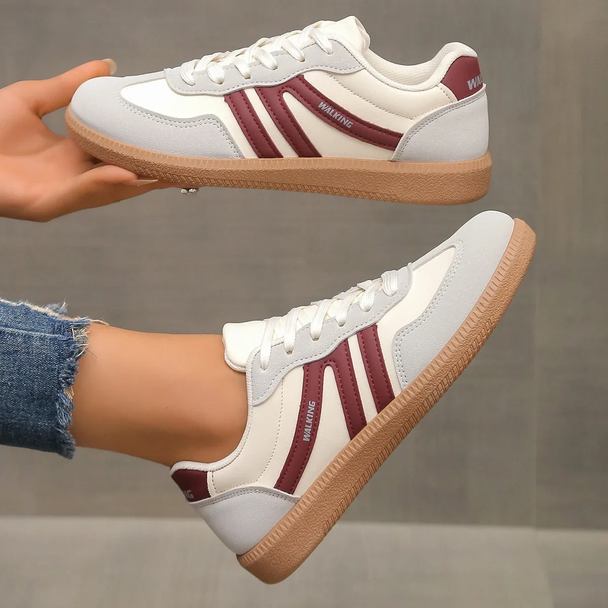 Women's Comfortable Slip-On Sneakers Trendy Design Synthetic 3