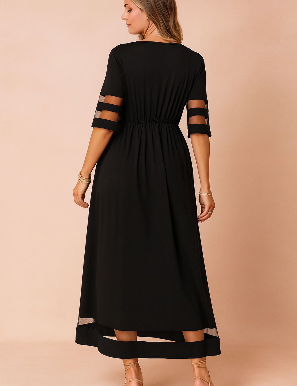 Women's Elegant Maxi Dress with Pockets High-Quality Fabric 2