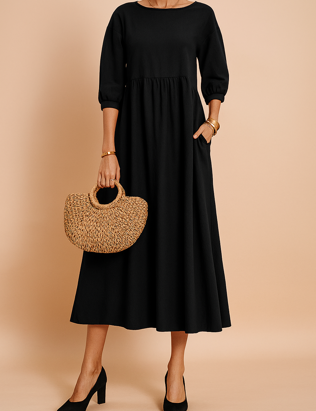 Women's Elegant Midi Dress Comfortable Soft Fabric 4
