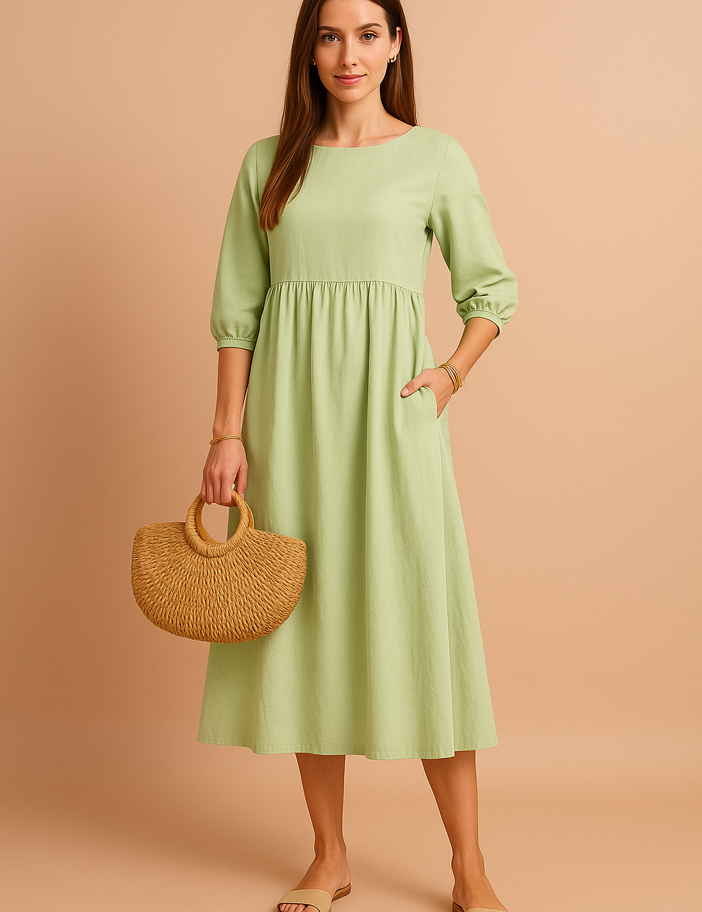 Women's Elegant Midi Dress Comfortable Soft Fabric 5