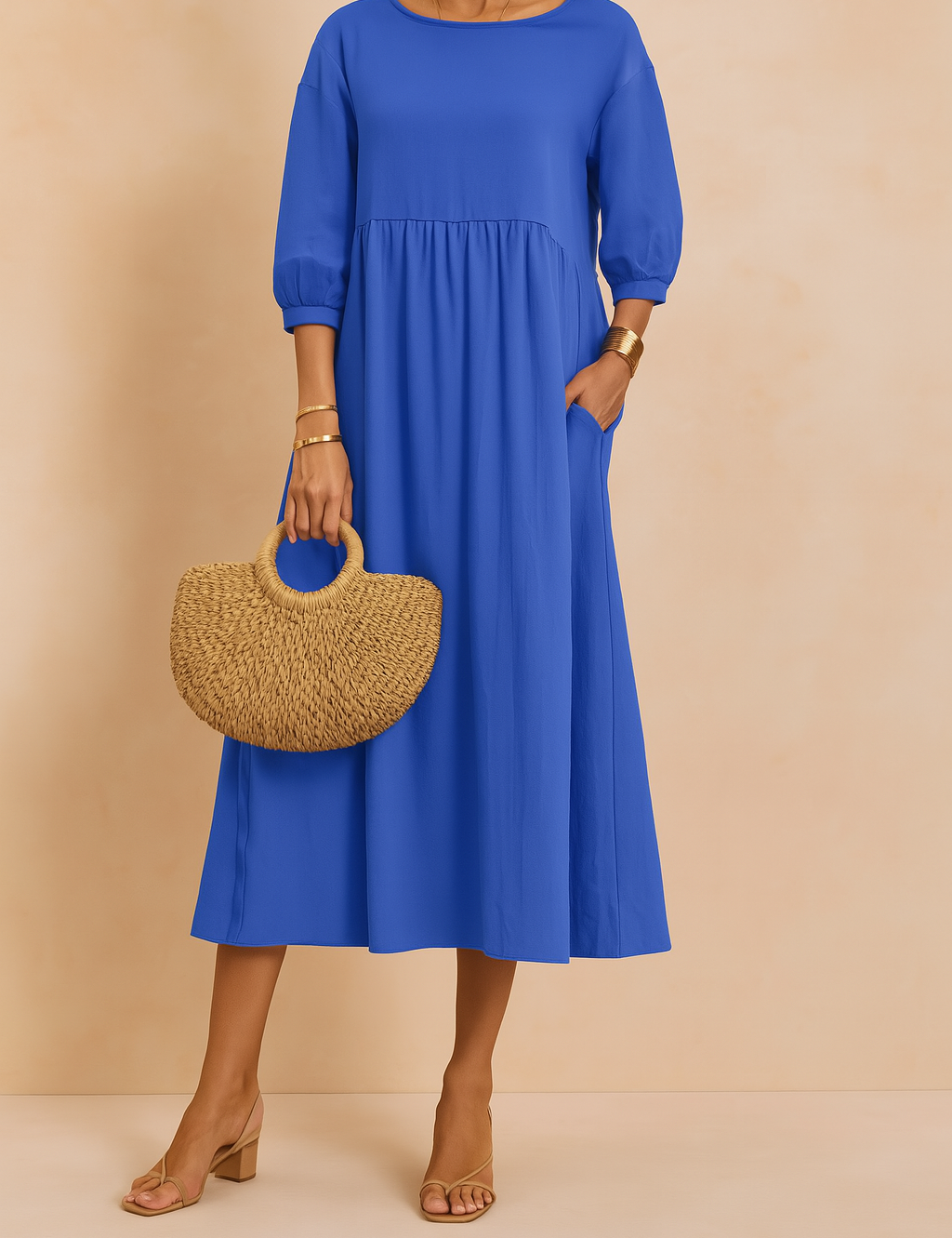 Women's Elegant Midi Dress Comfortable Soft Fabric 6
