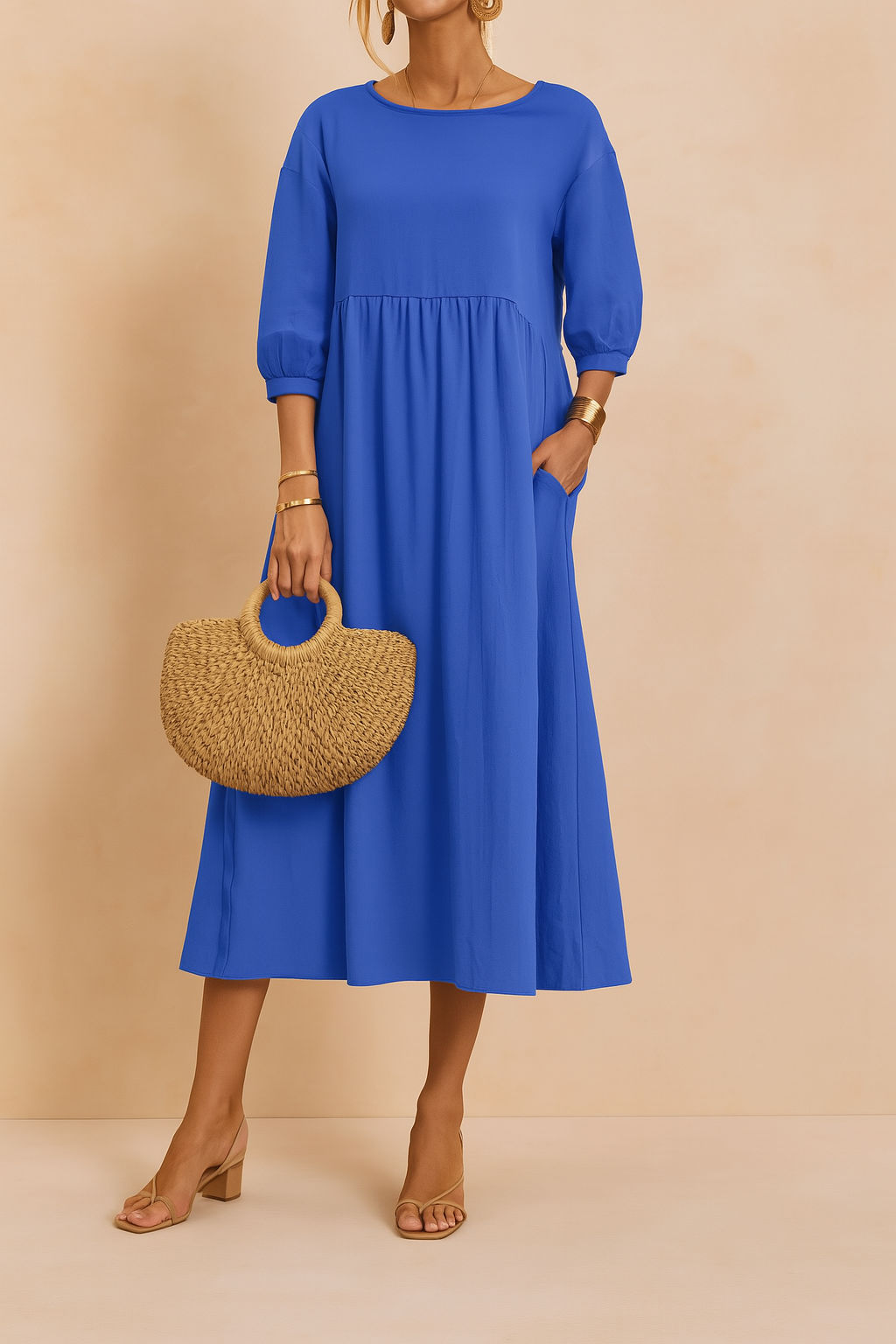 Women's Elegant Midi Dress Comfortable Soft Fabric 6