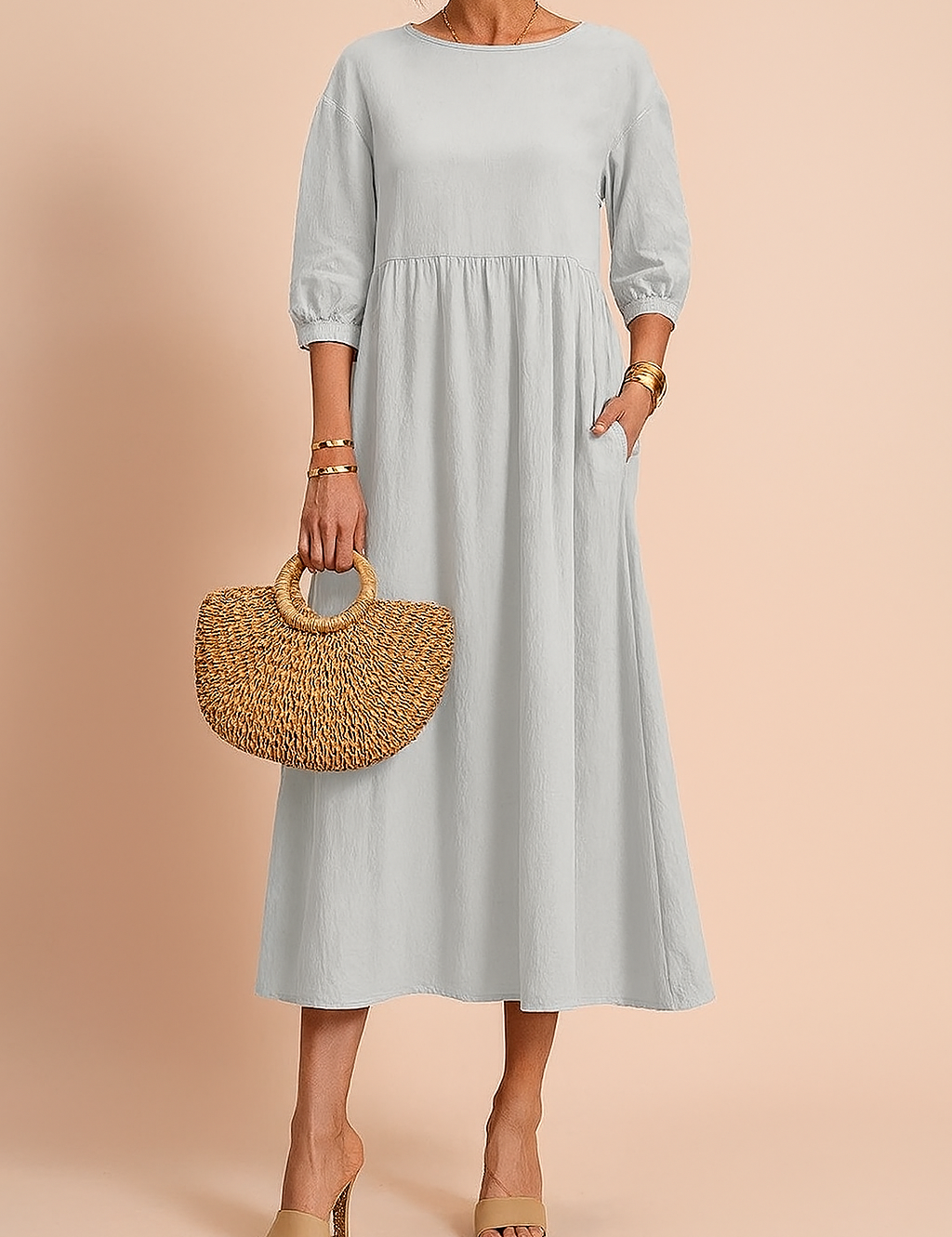Women's Elegant Midi Dress Comfortable Soft Fabric 7