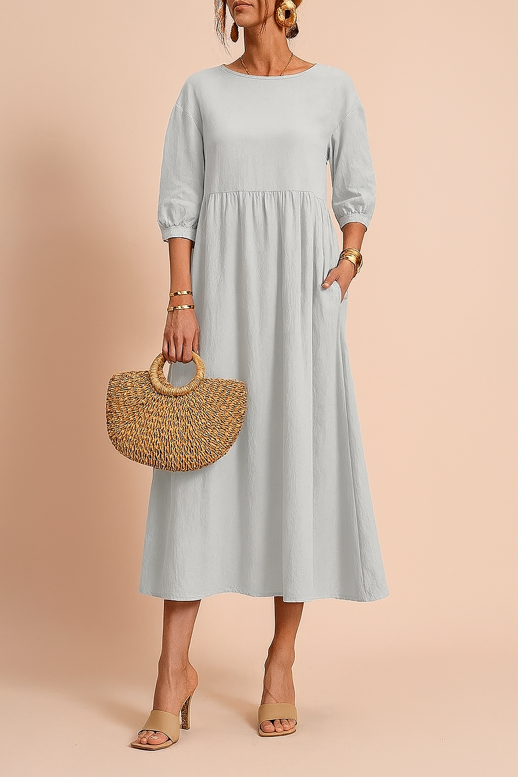 Women's Elegant Midi Dress Comfortable Soft Fabric 7