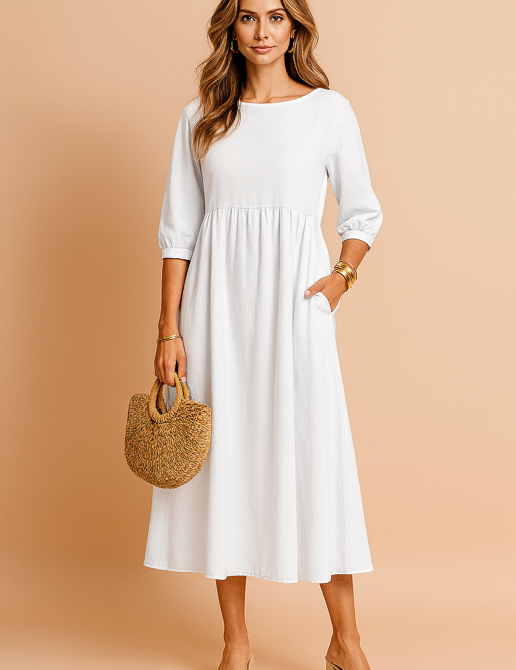 Women's Elegant Midi Dress Comfortable Soft Fabric 9