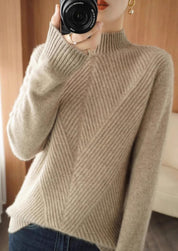 Women's Fashion High Neck Knitted Sweater - Elegance and Comfort for Fall 0