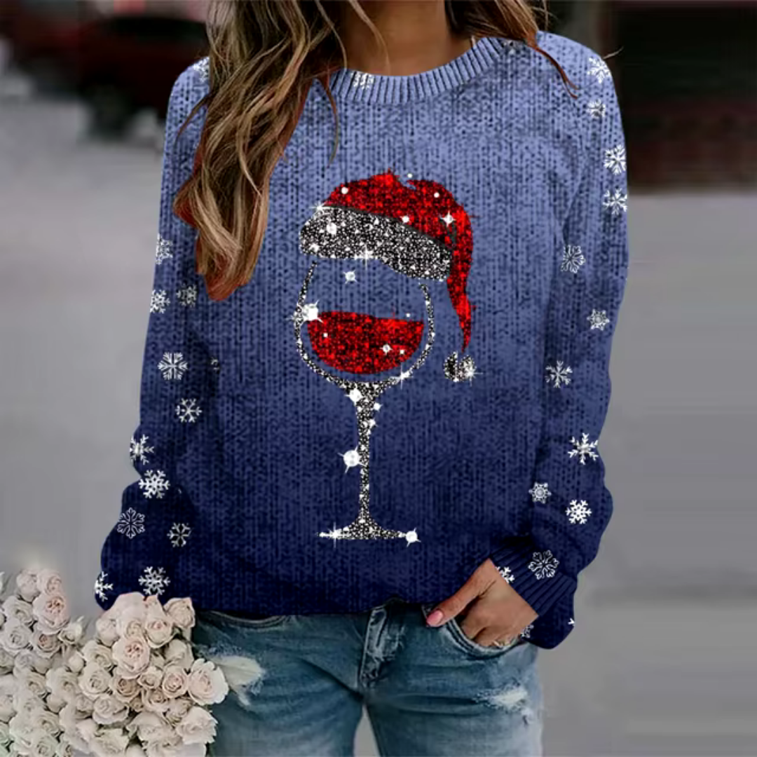 Women's Festive Cozy Sweater - Knit Material 1