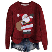 Women's Festive Long Sleeve Sweater, Cozy Knit 1