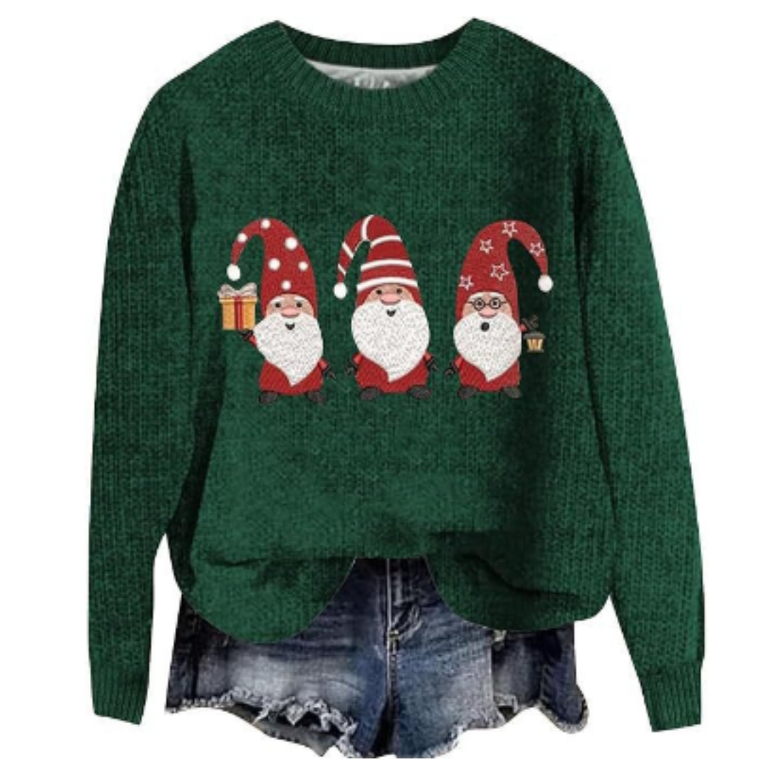 Women's Festive Long Sleeve Sweater, Cozy Knit 3