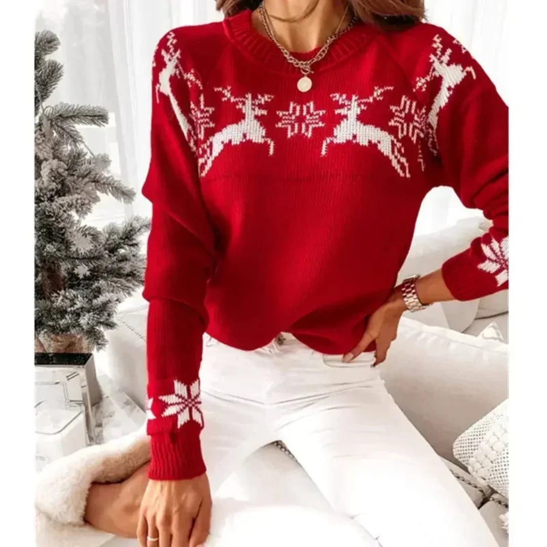Women's Festive Warm Knit Sweater for Winter Parties 1