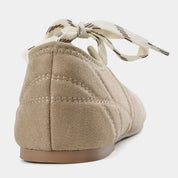 Women's Lace-Up Ballet Flats Comfortable Faux Suede 4