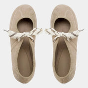 Women's Lace-Up Ballet Flats Comfortable Faux Suede 5