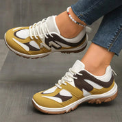 Women's Lace-Up Sneakers Comfortable Thick Sole Synthetic 3