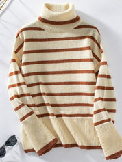 Women's Oversized Black Turtleneck Sweater - Cozy Knit for Fall and Winter 0