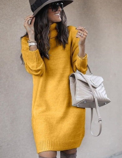 Women's Oversized Black Turtleneck Sweater Chic Acrylic for Fall and Winter 1