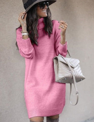 Women's Oversized Black Turtleneck Sweater Chic Acrylic for Fall and Winter 3