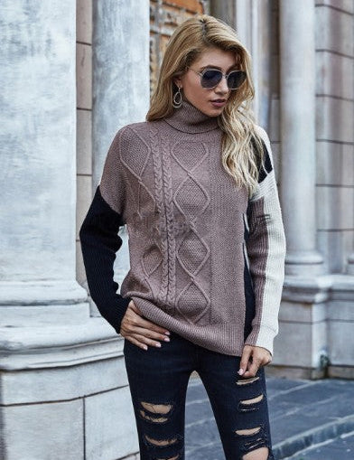 Women's Oversized Turtleneck Knitted Tunic 0