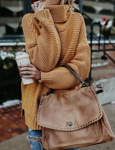 Women's Oversized Turtleneck Sweater Comfort and Elegance 8