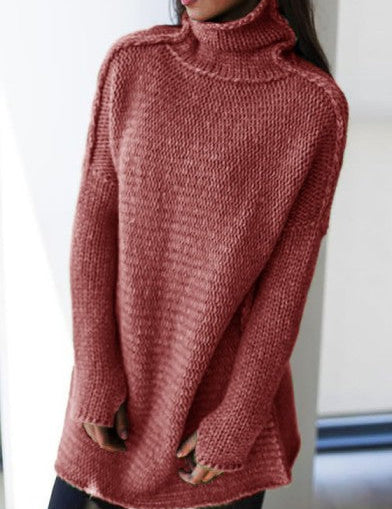 Women's Oversized Turtleneck Sweater Comfortable Acrylic 1