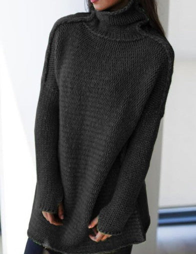 Women's Oversized Turtleneck Sweater Comfortable Acrylic 2