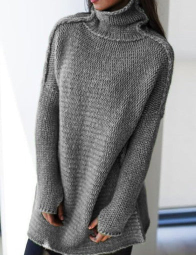 Women's Oversized Turtleneck Sweater Comfortable Acrylic 4