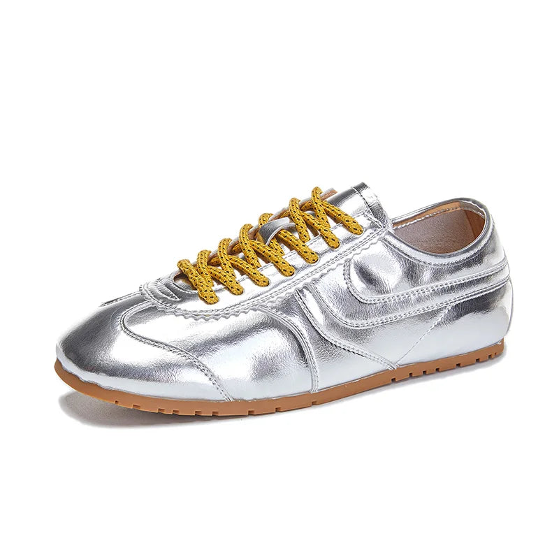 Women's Retro Lace-Up Sneakers Comfortable Synthetic 8