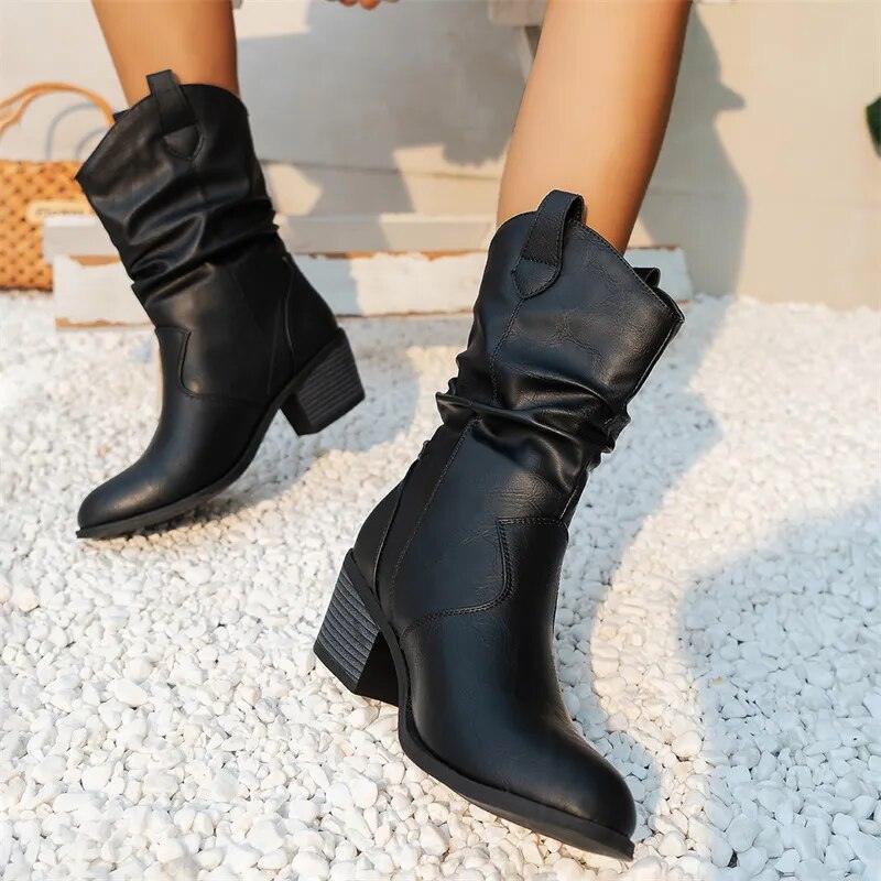 Women's Stylish Ankle Boots Comfortable Leather 1