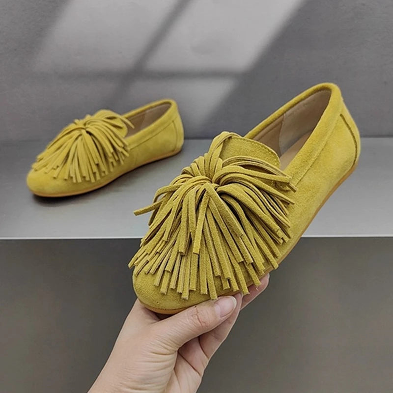 Women's Stylish Loafers Comfortable Faux Suede Slip-On Flats 0