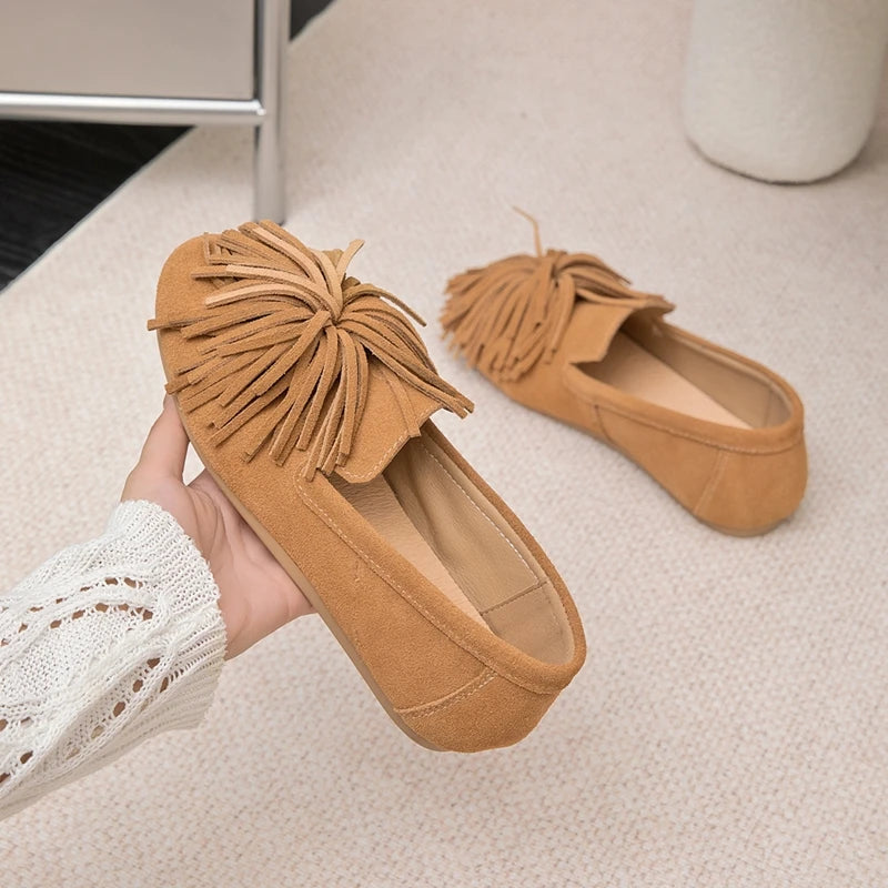 Women's Stylish Loafers Comfortable Faux Suede Slip-On Flats 1