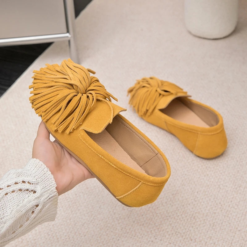 Women's Stylish Loafers Comfortable Faux Suede Slip-On Flats 4