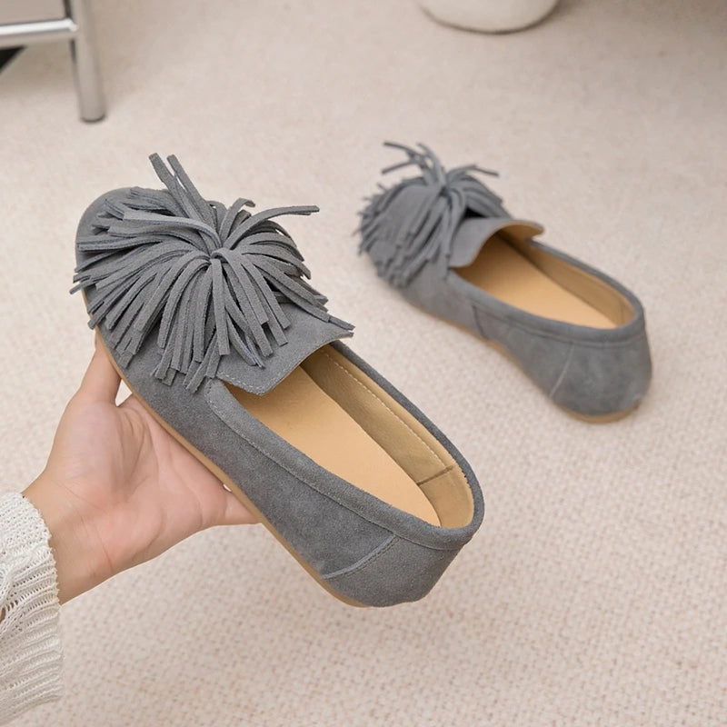 Women's Stylish Loafers Comfortable Faux Suede Slip-On Flats 5
