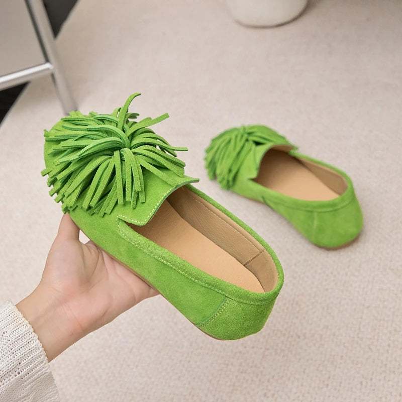 Women's Stylish Loafers Comfortable Faux Suede Slip-On Flats 6