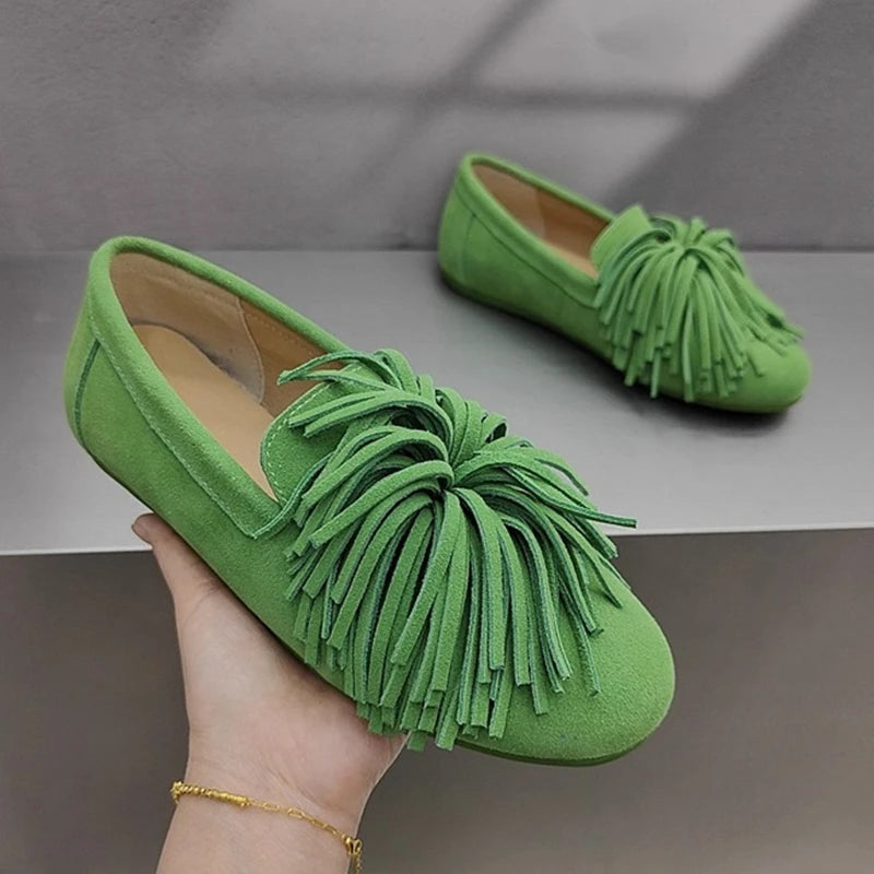 Women's Stylish Loafers Comfortable Faux Suede Slip-On Flats 7