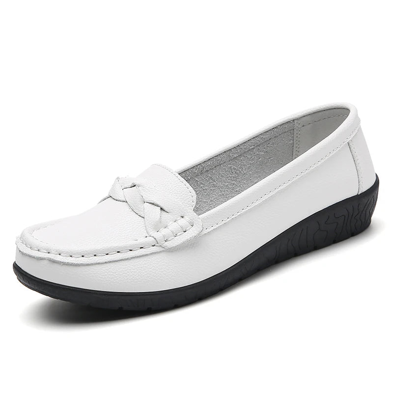 Women's Stylish Slip-On Loafers Comfortable Soft Leather 5