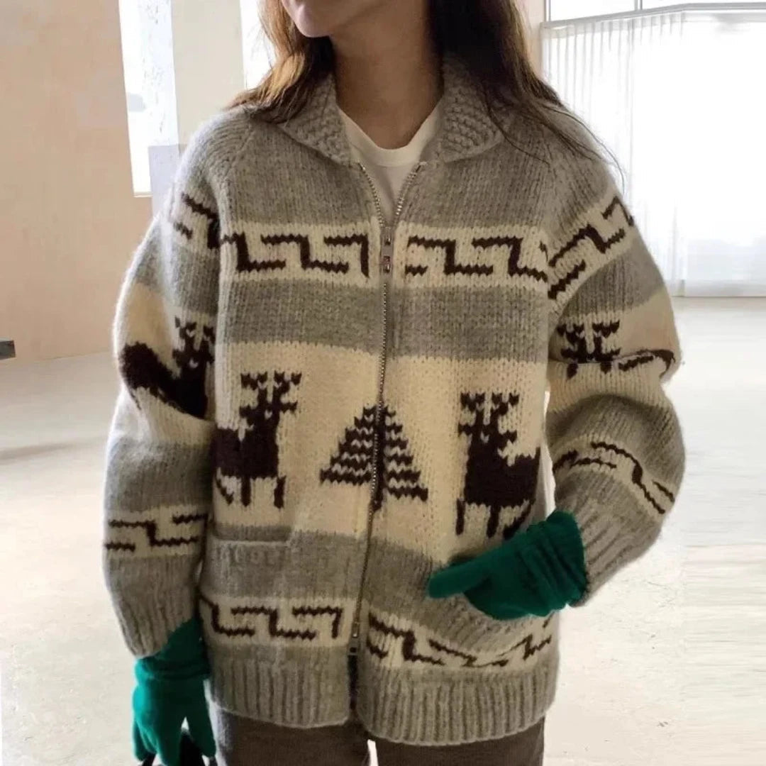 Women's Vintage Christmas Jacket, Cozy Warm Material 1