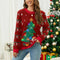 Women's Vintage Christmas Sweater, Cozy Fabric with LED Design 0