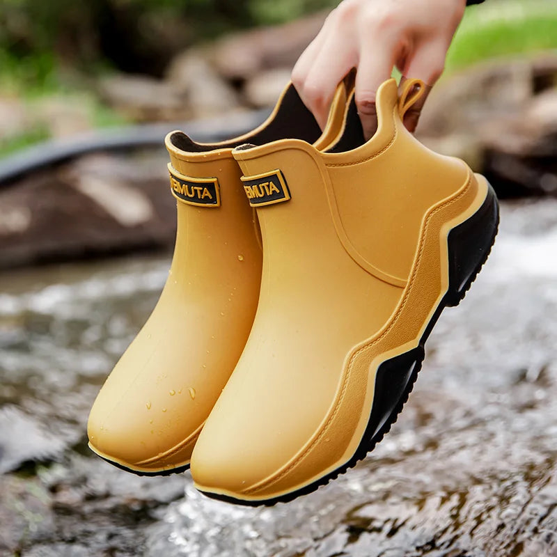 Women's Waterproof Ankle Boots Stylish Synthetic with Slip-Resistant Outsole 0