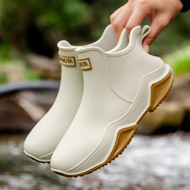 Women's Waterproof Ankle Boots Stylish Synthetic with Slip-Resistant Outsole 1
