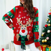 Women's festive Christmas motif sweater, cozy knit 0