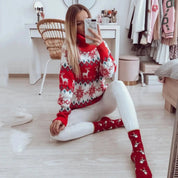 Women's festive knit sweater, warm material for winter occasions 1
