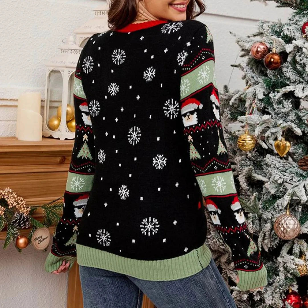 Women's festive sweater with LED accents. Soft fabric. 1