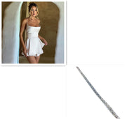 Womens Elegant Short Dress Draped Lightweight Fabric 23