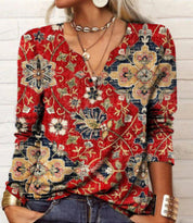 Womens Floral Print Graphic Tee with U-Neckline – Soft Cotton Blend T-Shirt for Casual and Chic Style 4