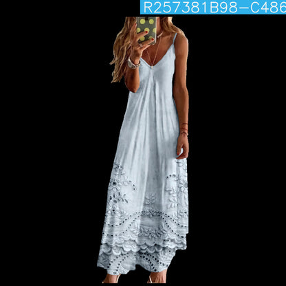 Women's Floral Texture Summer Midi Dress