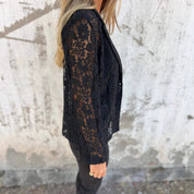 Womens Elegant Lace Blazer Shirt Stylish Fit 5