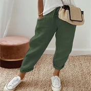 Mens Linen Pants, Comfortable Relaxed Fit Cotton Blend with Elastic Waistband and Pockets, Lightweight Casual Summer Trousers 5
