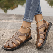 Womens Comfortable Cross-Strap Flat Sandals Stylish Synthetic 5
