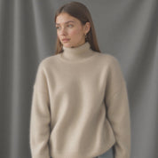 Womens Oversized Cashmere Turtleneck Sweater - Comfortable Knit for Everyday Style 4