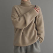 Womens Oversized Cashmere Turtleneck Sweater - Comfortable Knit for Everyday Style 18