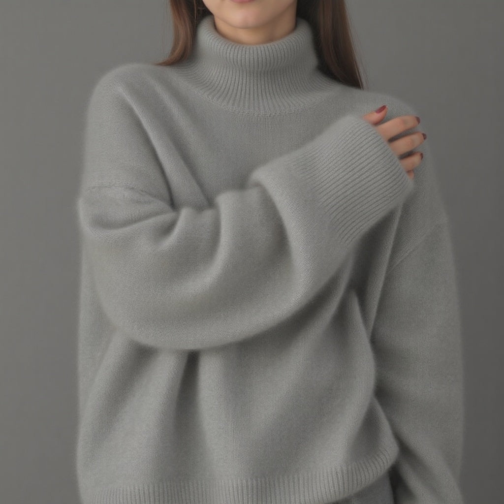 Womens Oversized Cashmere Turtleneck Sweater - Comfortable Knit for Everyday Style 22